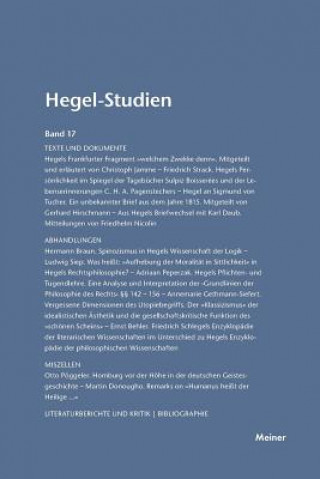 Könyv Hegel-Studien / Hegel-Studien Band 17 (1982) FRIEDHELM NICOLIN