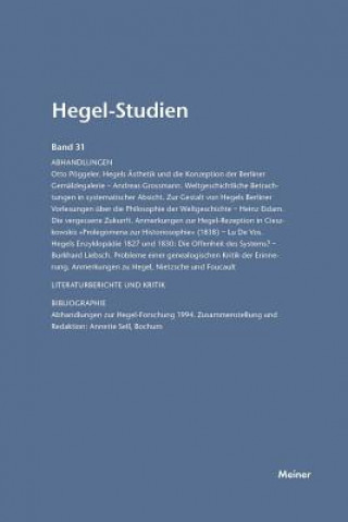 Kniha Hegel-Studien / Hegel-Studien Band 31 (1996) FRIEDHELM NICOLIN