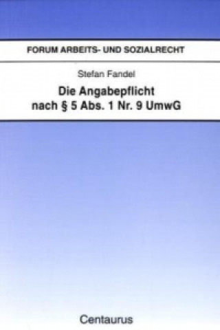 Knjiga Die Angabepflicht nach  5 Abs. 1 Nr. 9 UmwG FANDEL  STEFAN