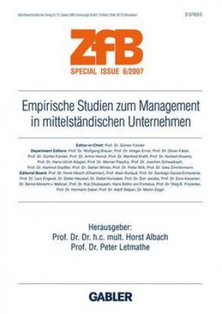 Książka Empirische Studien zum Management in mittelstandischen Unternehmen Horst Albach