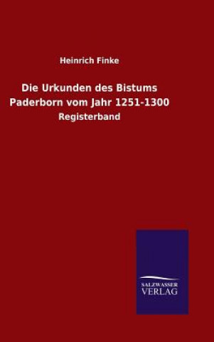 Libro Urkunden des Bistums Paderborn vom Jahr 1251-1300 Heinrich Finke