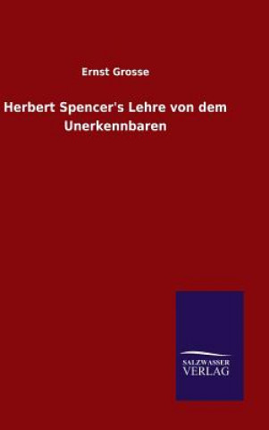 Livre Herbert Spencer's Lehre von dem Unerkennbaren Ernst Grosse