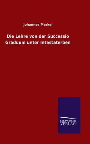 Knjiga Die Lehre von der Successio Graduum unter Intestaterben Johannes Merkel