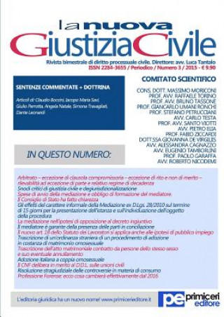 Knjiga La Nuova Giustizia Civile (Numero 3/2015) Luca Tantalo