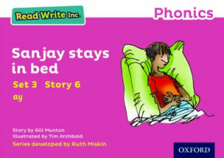 Carte Read Write Inc. Phonics: Pink Set 3 Storybook 6 Sanjay Stays in Bed Gill Munton