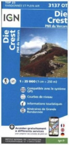 Materiale tipărite IGN Karte, Carte de randonnée (et plein air) Die Crest PNR du Vercors 