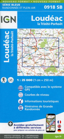 Printed items IGN Karte, Serie Bleue Loudéac la Trinité Porhoet 