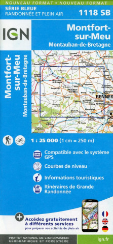 Materiale tipărite IGN Karte, Serie Bleue Montfort sur Meu 
