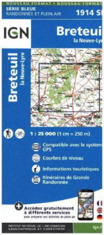 Nyomtatványok IGN Karte, Serie Bleue Breteuil la Neuve Lyre 