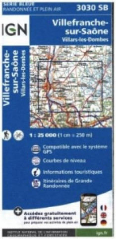 Tiskovina IGN Karte, Serie Bleue Villefranche sur Saône 