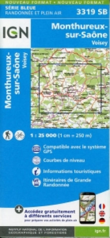 Tiskovina IGN Karte, Serie Bleue Monthureux sur Saône Voisey 