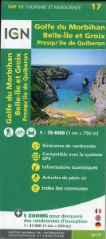 Prasa IGN Karte, Tourisme et Randonnée Golfe du Morbihan - Île de Groix - Belle Ile Presqu Île de Quiberon 