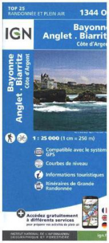 Tiskovina IGN Karte, Carte de randonnée (et plein air) Bayonne - Anglet - Biarritz - Cote d'argent 