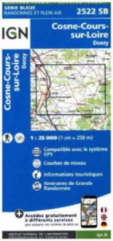 Drucksachen IGN Karte, Serie Bleue Cosne Cours sur Loire 