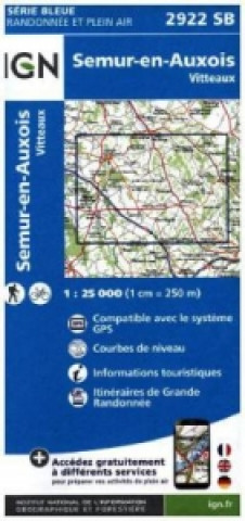 Materiale tipărite IGN Karte, Serie Bleue Semur en Auxois 