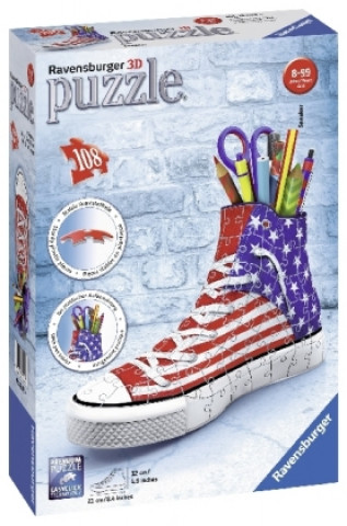 Hra/Hračka Ravensburger 3D Puzzle 12549 Sneaker American Style - Praktischer Stiftehalter - 108 Teile - Schreibtisch-Organizer für Kinder ab 8 Jahren 