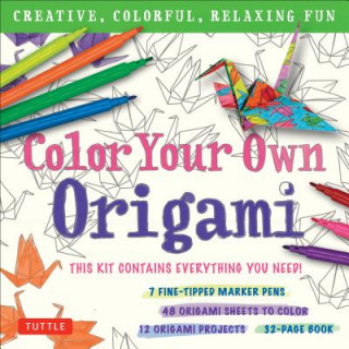 Carte Color Your Own Origami Kit Tuttle Publishing