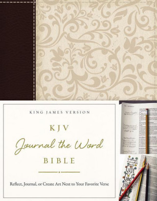 Kniha KJV, Journal the Word Bible, Leathersoft, Brown/Cream, Red Letter Edition 