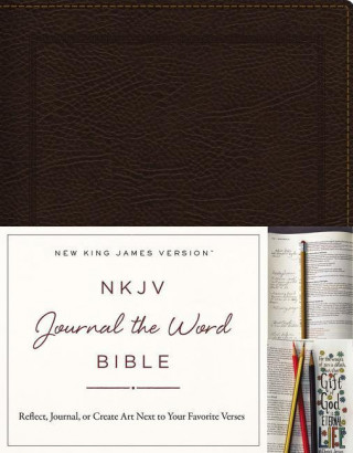 Книга NKJV, Journal the Word Bible, Bonded Leather, Brown, Red Letter Edition 