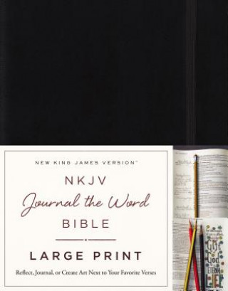 Book NKJV, Journal the Word Bible, Large Print, Hardcover, Black, Red Letter Thomas Nelson