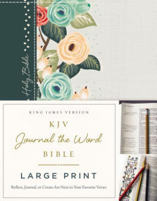 Book KJV, Journal the Word Bible, Large Print, Cloth over Board, Green Floral, Red Letter Thomas Nelson