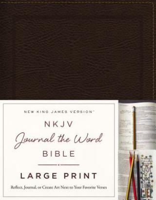 Carte NKJV, Journal the Word Bible, Large Print, Bonded Leather, Brown, Red Letter Thomas Nelson
