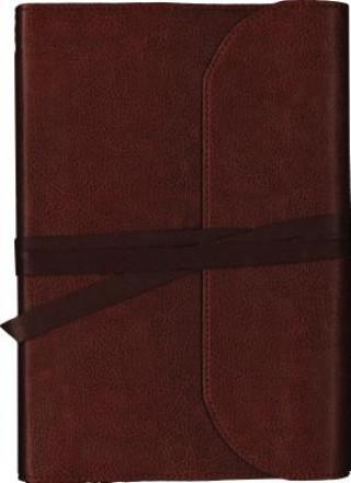 Книга NKJV, Journal the Word Bible, Large Print, Premium Leather, Brown, Red Letter Thomas Nelson