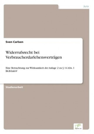 Kniha Widerrufsrecht bei Verbraucherdarlehensvertragen SVEN CARLSEN