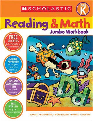 Carte Scholastic Reading & Math Jumbo Workbook Grade Pre-k Scholastic Teaching Resources