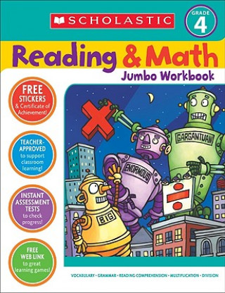 Carte Scholastic Reading & Math Jumbo Workbook Grade 4 Terry Cooper