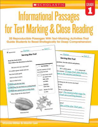Kniha Informational Passages for Text Marking & Close Reading, Grade 1 Marcia Miller
