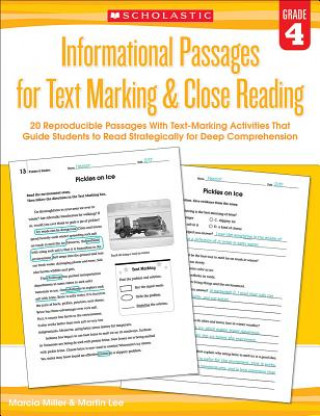 Könyv Informational Passages for Text Marking & Close Reading: Grade 4 Marcia Miller