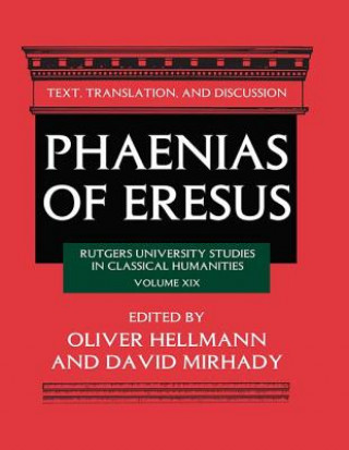 Livre Phaenias of Eresus Oliver Hellmann