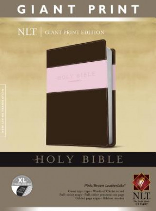 Book Holy Bible, Giant Print NLT, TuTone (Red Letter, LeatherLike, Pink/Brown, Indexed) Inc. Tyndale House Publisher