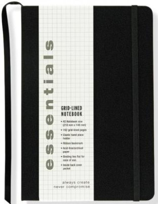 Книга Essentials Large Black Grid-lined Notebook, A5 Size Peter Pauper Press Inc.