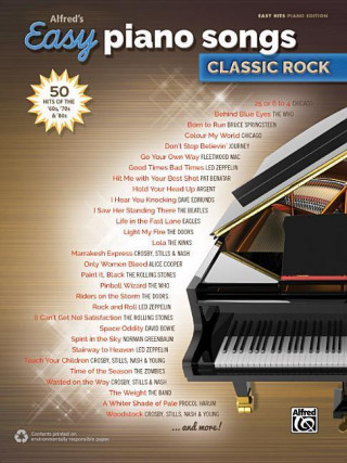 Kniha Alfred's Easy Piano Songs Classic Rock Alfred Publishing