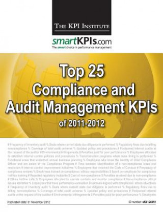 Carte Top 25 Compliance and Audit Management KPIs of 2011-2012 Kpi Institute