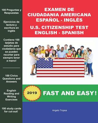 Książka Examen de Ciudadania Americana Espanol y Ingles Angelo Tropea