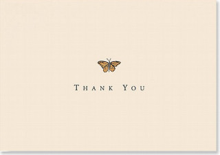 Tiskovina Thank You Notes Gold Butterfly Peter Pauper Press