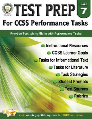 Könyv Test Prep for CCSS Performance Tasks, Grade 7 Schyrlet Cameron