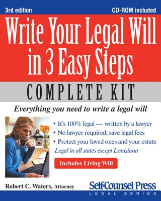 Könyv Write Your Legal Will in 3 Easy Steps Robert C. Waters