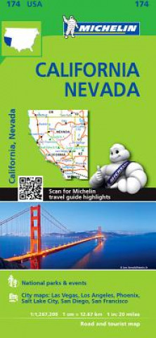 Kniha MICHELIN USA CALIFORNIA NEVADA MAP 174 Michelin Travel Publications