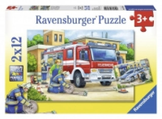 Joc / Jucărie Polizei und Feuerwehr. Puzzle 2 X 12 Teile 