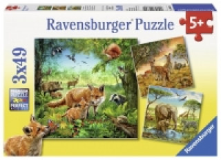 Igra/Igračka Tiere der Erde Puzzle 3 x 49 Teile 