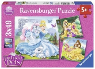 Gra/Zabawka Disney Palace Pets: Belle, Cinderella und Rapunzel. Puzzle 3 x 49 Teile 