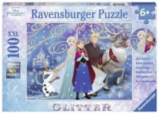 Játék Disney Frozen: Glitzernder Schnee. Glitter Puzzle 100 Teile XLL 