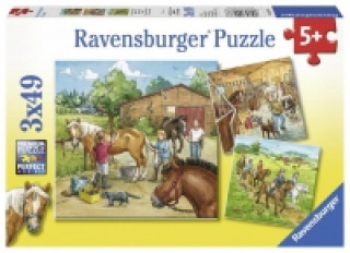 Játék Mein Reiterhof. Puzzle (3 x 49 Teile) 