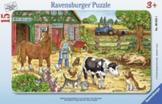 Joc / Jucărie Glückliches Bauernhofleben. 15 Teile Rahmenpuzzle 