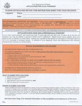 Carte Application for A U.S. Passport Us Department of State