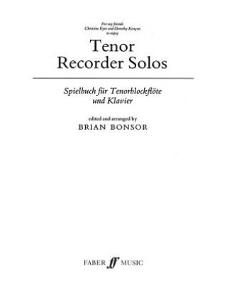 Printed items Tenor Recorder Solos Brian Bonsor